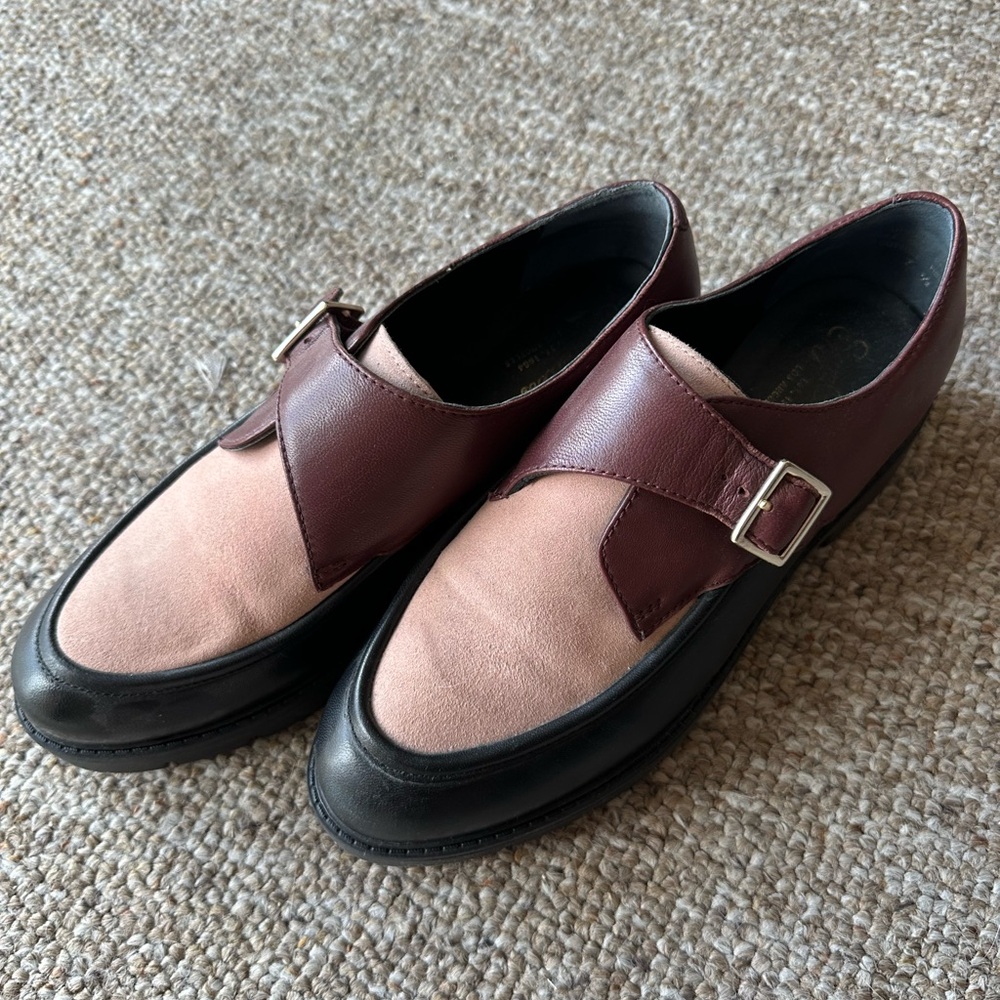 Seychelles Burgundy and Pink Loafers